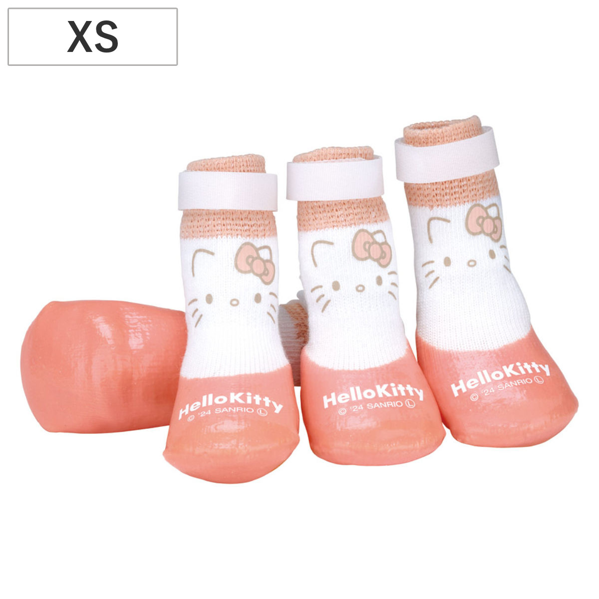 靴 犬用 ペットシューズ XS ハローキテイ ( 犬用靴 犬用シューズ 犬用靴下 ソックス ペット用 暑さ対策 防寒 滑り止め 肉球 保護 ペット靴下 ルームソックス フローリング 床 地面 小型犬 滑らない 怪我防止 脱げにくい )