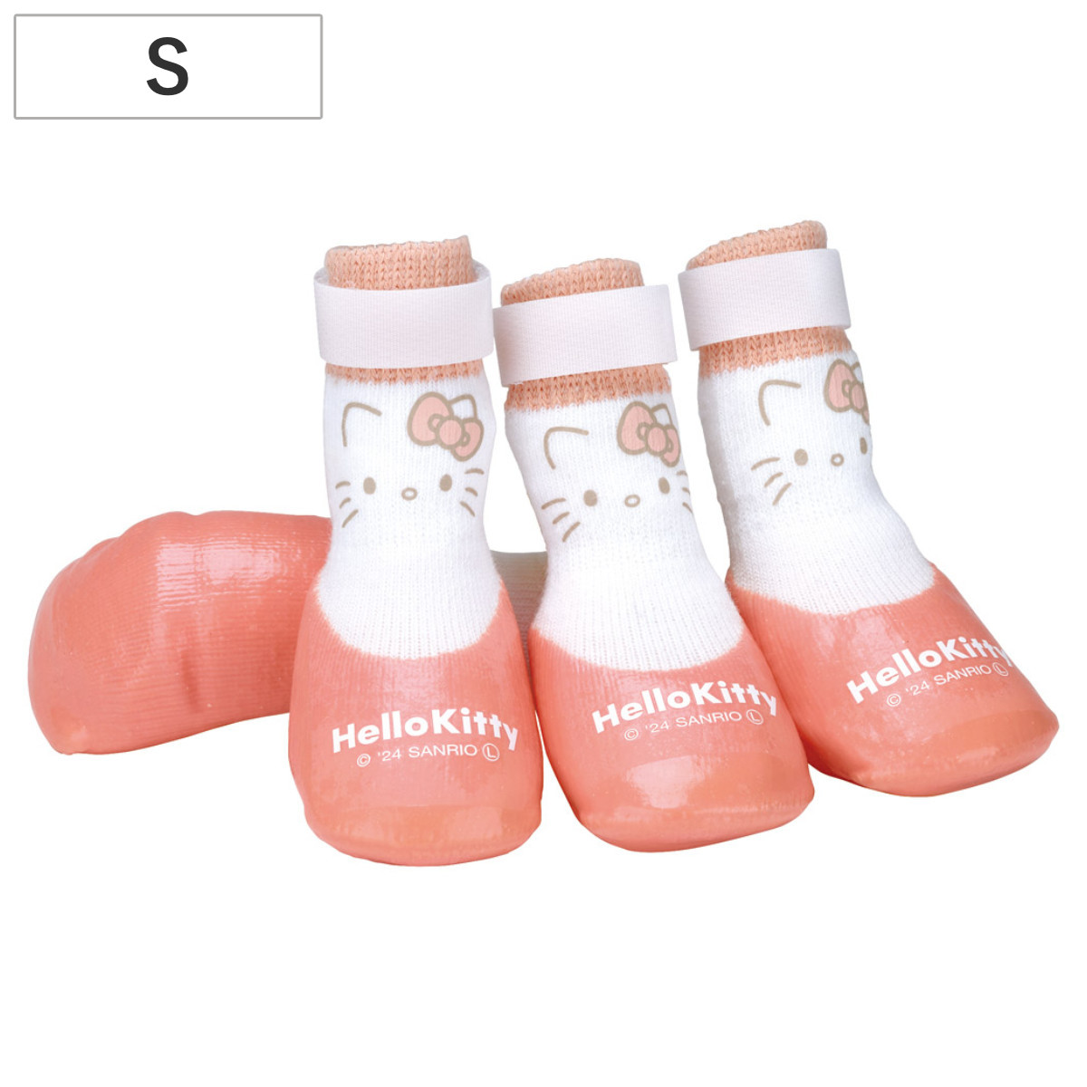 靴 犬用 ペットシューズ S ハローキテイ ( 犬用靴 犬用シューズ 犬用靴下 ソックス ペット用 暑さ対策 防寒 滑り止め 肉球 保護 ペット靴下 ルームソックス フローリング 床 地面 小型犬 滑らない 怪我防止 脱げにくい )