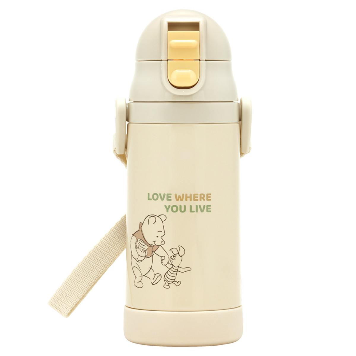 水筒 ストローステンマグ プー&ピグレット 2way 保冷 軽量 350ml ストロー付き 子ども ( ベビーマグ ストローマグ ステンレス 子供 ショルダー 肩掛け ベビー トレーニングマグ マグ ストロー 赤ちゃん マグボトル かわいい )