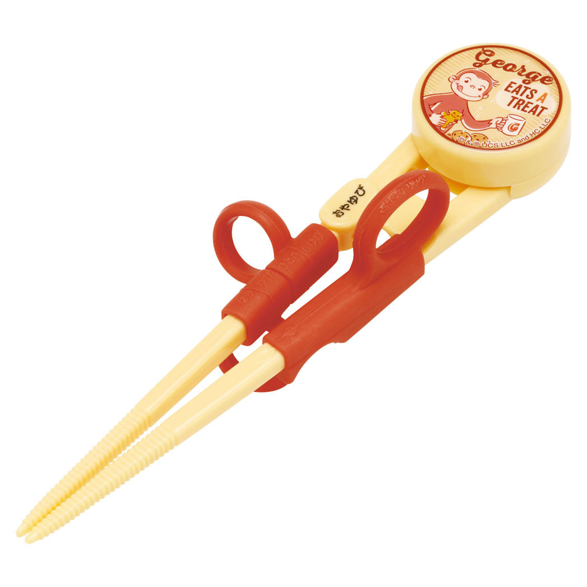 キッズ お箸 おさるのジョージ 子供 練習 訓練 補助 キャラクター ( 箸 トレーニング箸 右利き用 右手 子ども 2才~7才 トレーニング おけいこ箸 躾け箸 練習箸 持ち方 滑り止め加工 かわいい )