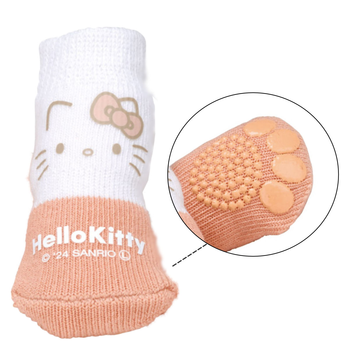 靴下 犬用 ペットソックス XS ハローキテイ ( 犬用靴下 ソックス ペット用 暑さ対策 防寒 滑り止め 肉球 保護 ペット靴下 ルームソックス フローリング 床 地面 室内犬 小型犬 滑らない 怪我防止 )