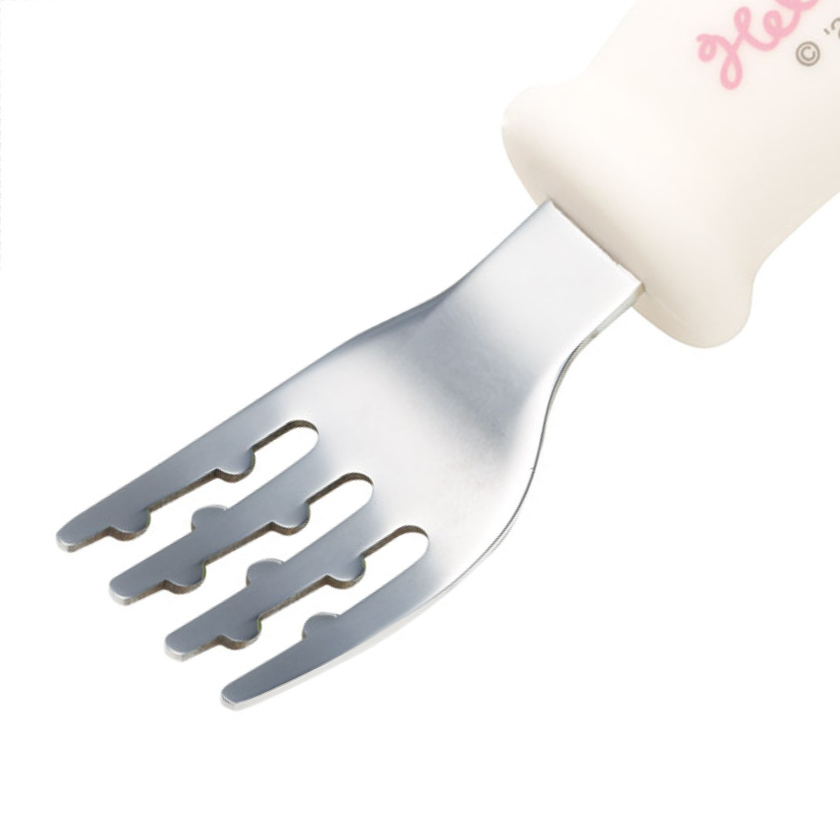 スプーン フォーク セット ハローキティ 握りやすい シリコン ( スプーン&フォーク ステンレス 食洗機対応 子供 ベビー 赤ちゃん カトラリー 持ちやすい 食事 ご飯 練習 麺 凸凹形状 女の子 )