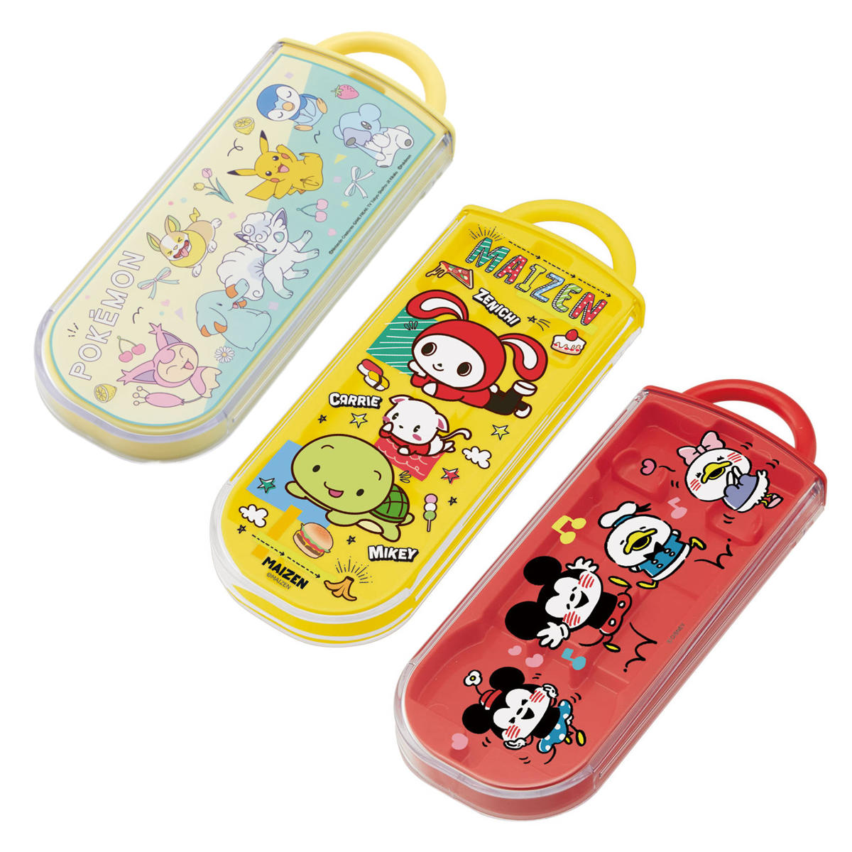 トリオセット 抗菌 箸 スプーン フォーク 食洗機対応 キャラクター ( ポケモン まいぜんシスターズ ミッキー ダンボ シナモン プラレール マリオ にゃんこ大戦争 スプラトゥーン タマ ぐでたま あつ森 くまのがっこう ) 【リカちゃん23】 リカちゃん23