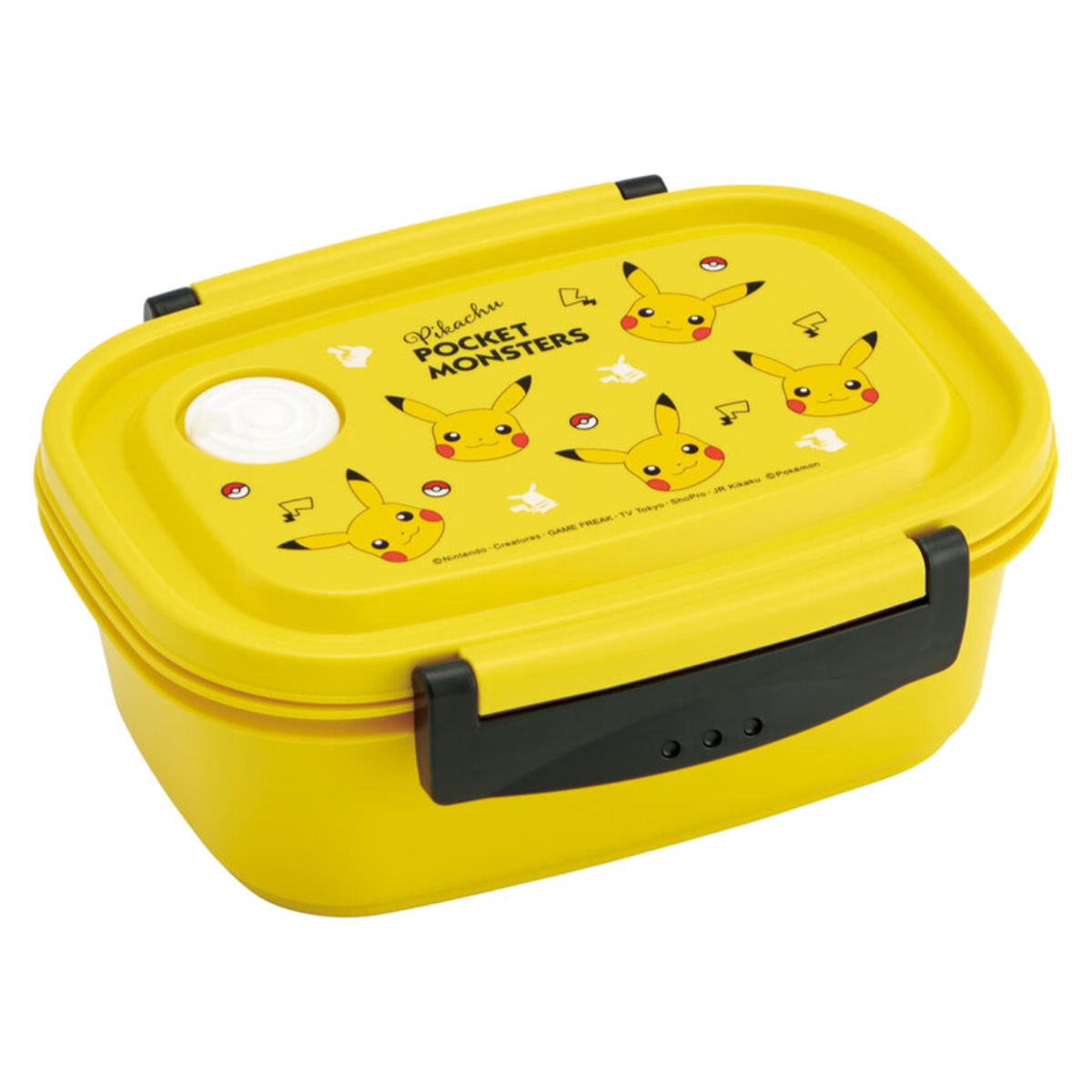 お弁当箱 1段 2点ロック ラク軽弁当箱 M キャラクター 550ml ( カナヘイ フレンズ ミッキー ミニー プーさん ポケモン ランチボックス 弁当箱 保存容器 レンジ対応 食洗機対応 冷凍 仕切り付き 弁当 日本製 ) 【ピカチュウF23】 ピカチュウF23