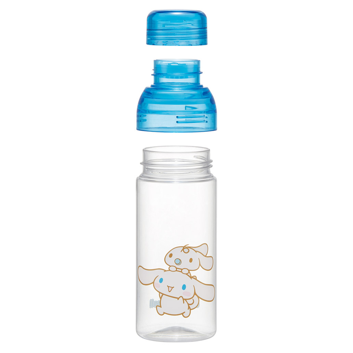 水筒 480ml マスコット入りボトル シナモロール ( 子供用 プラスチック製 ダイレクトボトル 直飲み クリア マスコット付き プラスチック 透明 セパレート ネジ式 軽量 ボトル マイボトル キッズ )