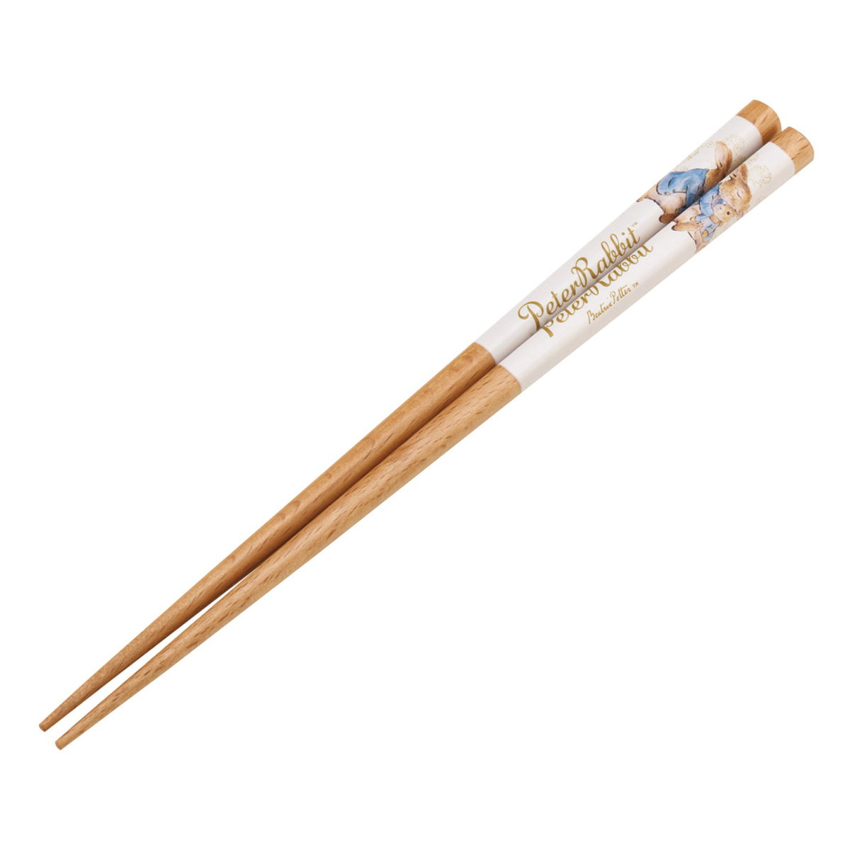 箸 四角箸 ( 21cm お箸 キャラクター かわいい すべり止め加工 天然木 スヌーピー SNOOPY ピーターラビット ドラえもん ハローキティ マイメロディ クロミ シナモロール ミッフィー ) 【ピーターラビット】 ピーターラビット
