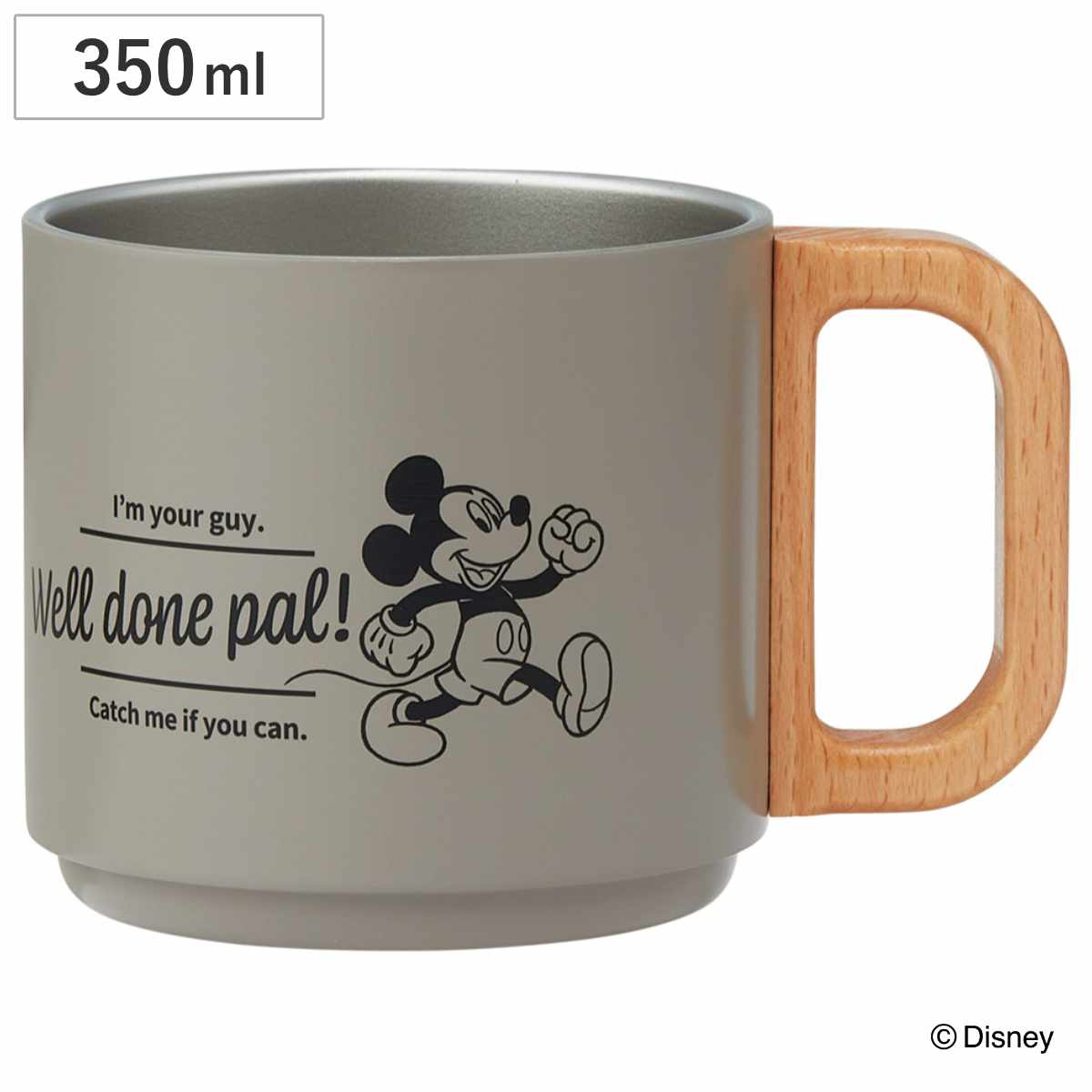 マグカップ 350ml スタッキングステンマグ ミッキーマウス ( ステンレス 保温 保冷 コップ マグ ディズニー ミッキー 真空断熱構造 カップ かわいい キャラ ステンレスマグ 積み重ね コンパクト 収納 ティータイム 勉強 )