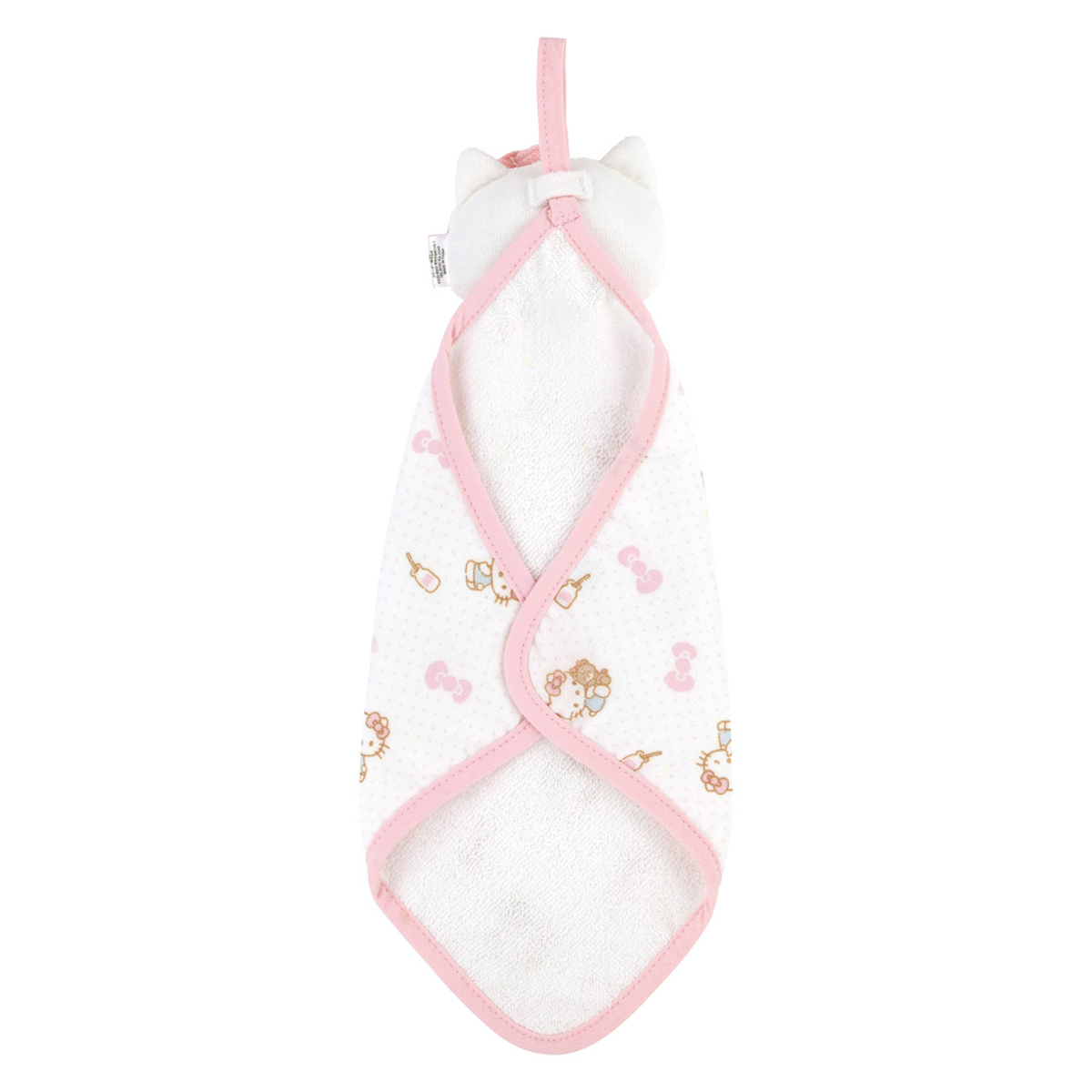 ハンドタオル マスコット付き タオル 赤ちゃん キャラクター ハローキティ ( ループ付きタオル ループ付きハンドタオル 綿100% ガーゼ パイル ループ付き ガーゼハンカチ タオルハンカチ ハンカチ 綿 コットン 吸水 速乾 かわいい )