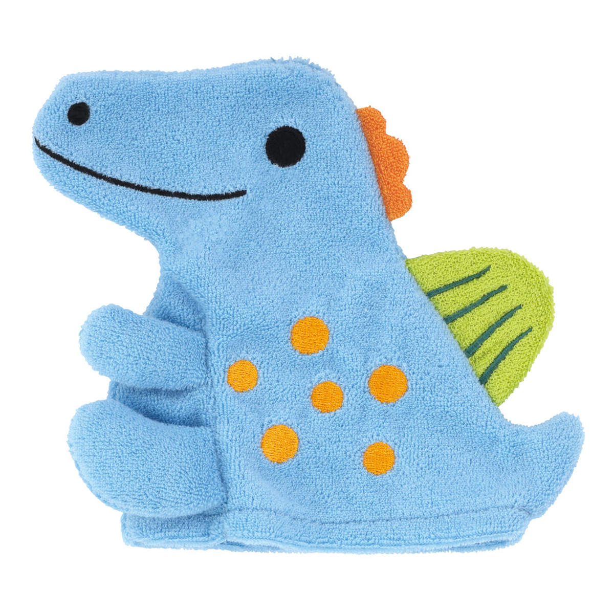 ハンドタオル マスコット付き タオル 赤ちゃん スピノサウルス ( ループ付きタオル ループ付きハンドタオル 綿100% ガーゼ パイル ループ付き ガーゼハンカチ タオルハンカチ ハンカチ 綿 コットン 吸水 速乾 かわいい )