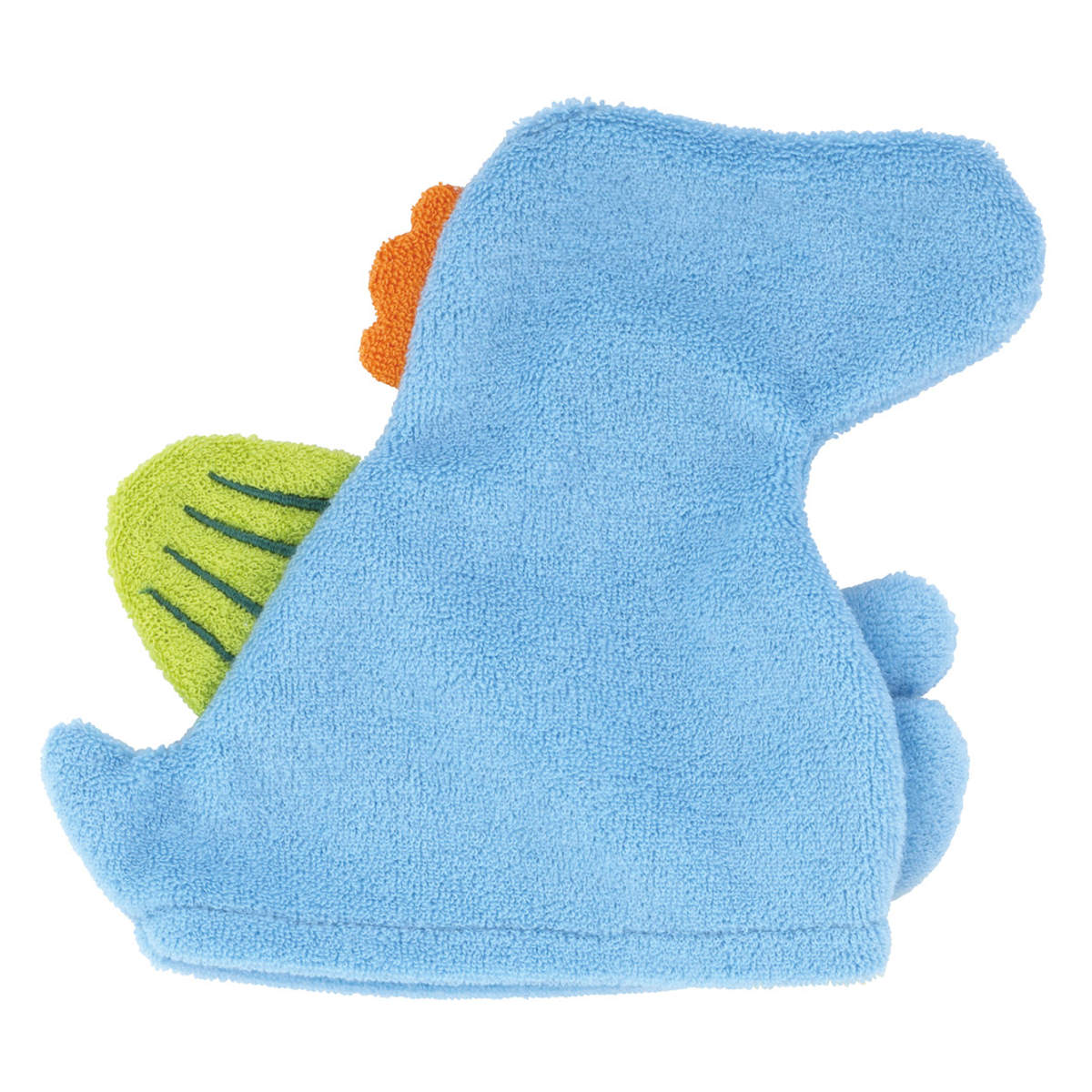 ハンドタオル マスコット付き タオル 赤ちゃん スピノサウルス ( ループ付きタオル ループ付きハンドタオル 綿100% ガーゼ パイル ループ付き ガーゼハンカチ タオルハンカチ ハンカチ 綿 コットン 吸水 速乾 かわいい )