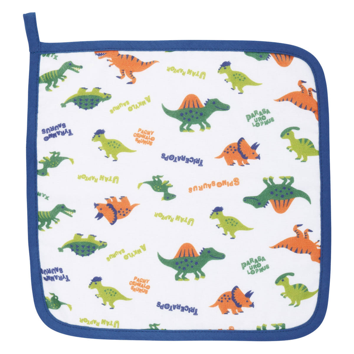 ハンドタオル マスコット付き タオル 赤ちゃん スピノサウルス ( ループ付きタオル ループ付きハンドタオル 綿100% ガーゼ パイル ループ付き ガーゼハンカチ タオルハンカチ ハンカチ 綿 コットン 吸水 速乾 かわいい )