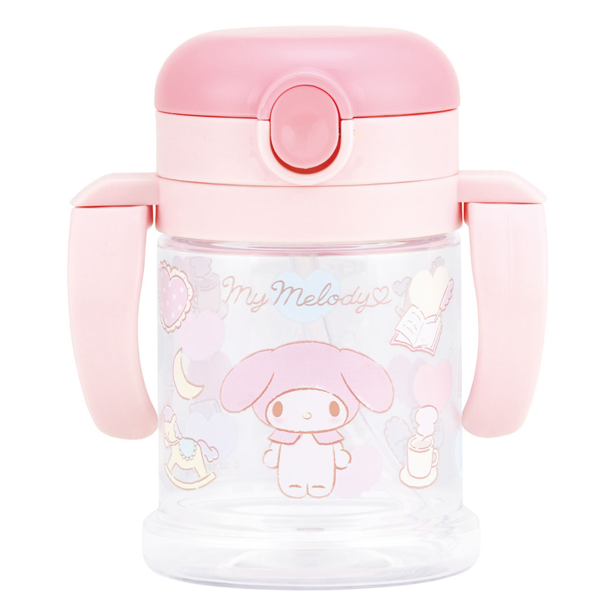 ストローマグ 折りたたみ 260ml マイメロディ 両手ハンドル付き ( マグ ベビーマグ 両手マグ 取っ手 トレーニングマグ ストロー飲み ベビー おでかけ トレーニングコップ ストロー 赤ちゃん プラスチック ベビー用マグ かわいい )