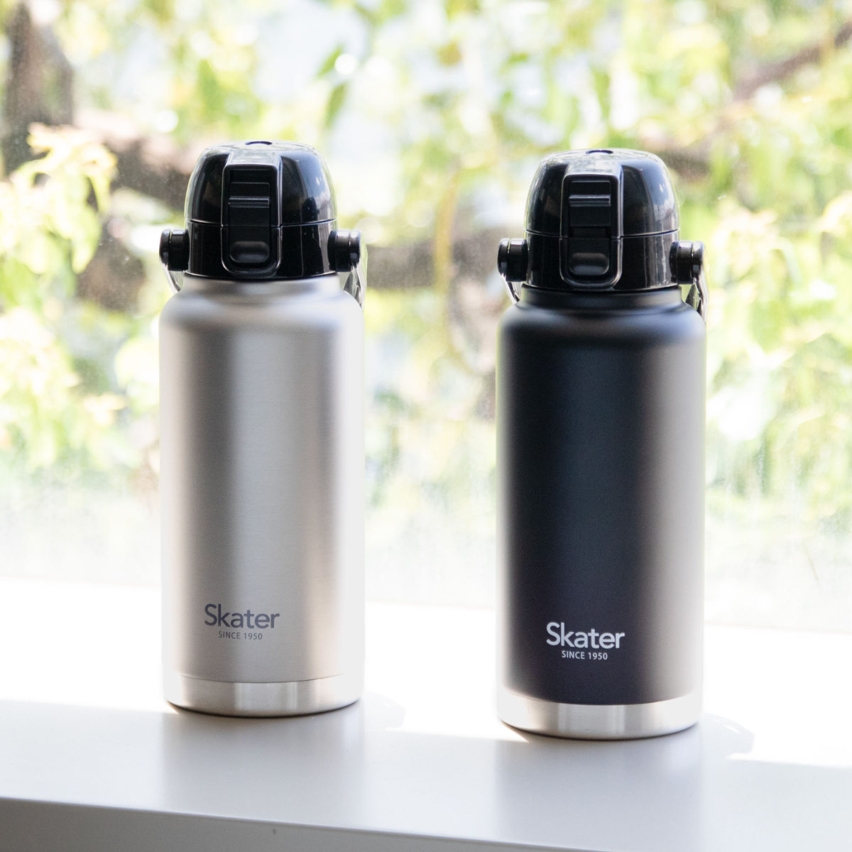 水筒 1L ハンドル付ダイレクトボトル 保冷専用 ( 保冷 直飲み ワンタッチ 大容量 真空二重 スポーツボトル ダイレクトボトル ワンプッシュ 広口 大口径 ハンドル付き シンプル ステンレスボトル 子供 大人 1000ml ) 【シルバー】 シルバー