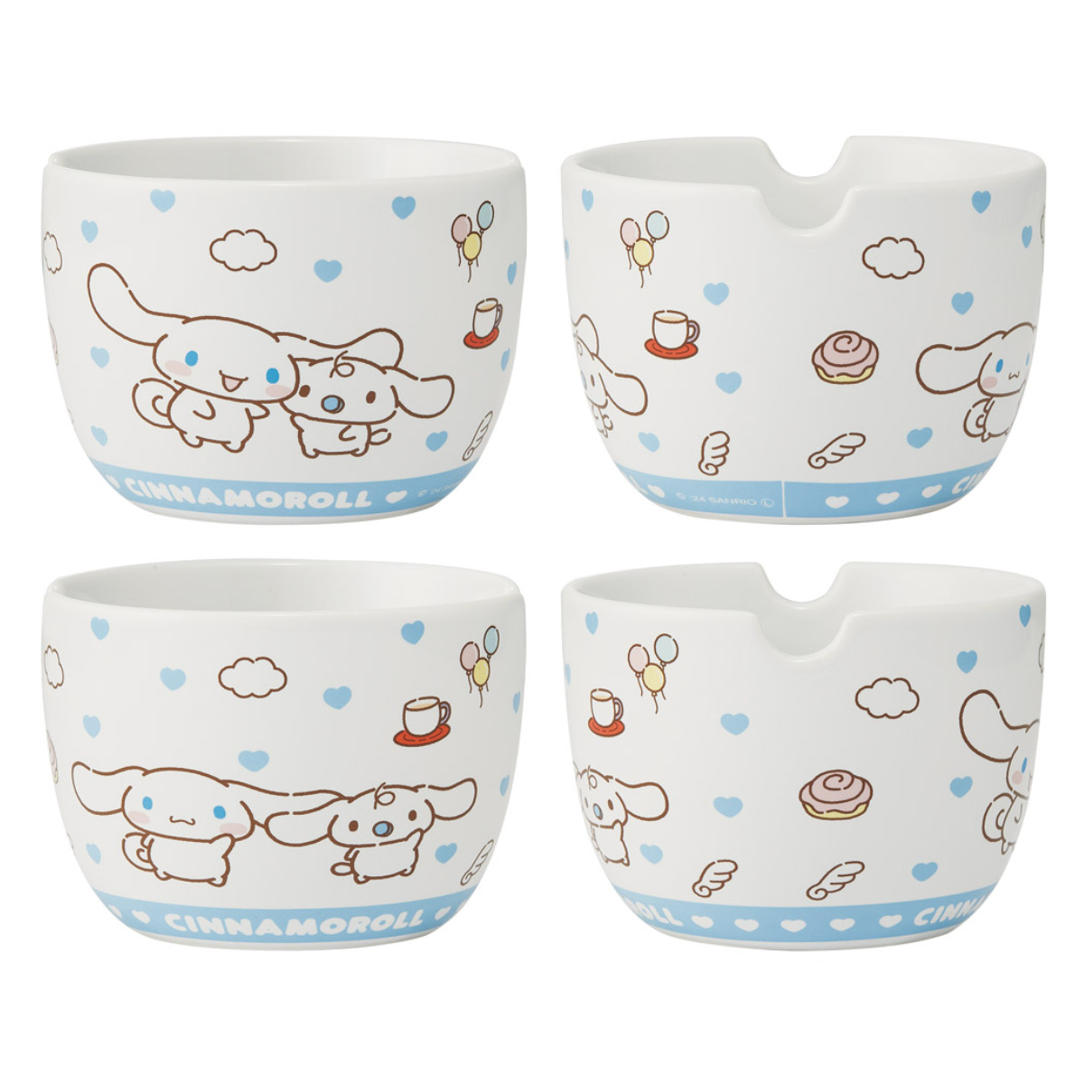 陶器製 ボウル 箸 セット サンリオ ( ハローキティ マイメロディ クロミ シナモロール 陶磁器 キャラクター 電子レンジ対応 食洗機対応 かわいい お椀 碗 お箸 はし ハシ 取り分け鉢 ラーメン スープ キャラ ) 【ハローキティ】 ハローキティ