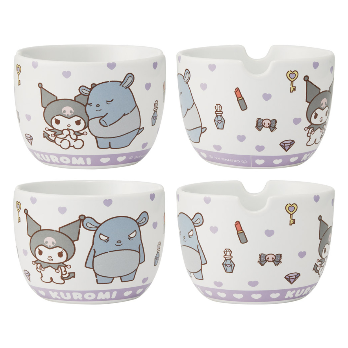 陶器製 ボウル 箸 セット サンリオ ( ハローキティ マイメロディ クロミ シナモロール 陶磁器 キャラクター 電子レンジ対応 食洗機対応 かわいい お椀 碗 お箸 はし ハシ 取り分け鉢 ラーメン スープ キャラ ) 【ハローキティ】 ハローキティ