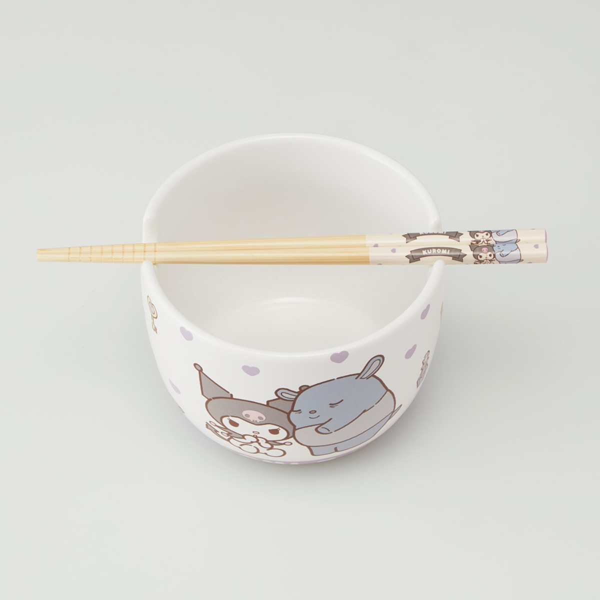 陶器製 ボウル 箸 セット サンリオ ( ハローキティ マイメロディ クロミ シナモロール 陶磁器 キャラクター 電子レンジ対応 食洗機対応 かわいい お椀 碗 お箸 はし ハシ 取り分け鉢 ラーメン スープ キャラ ) 【ハローキティ】 ハローキティ