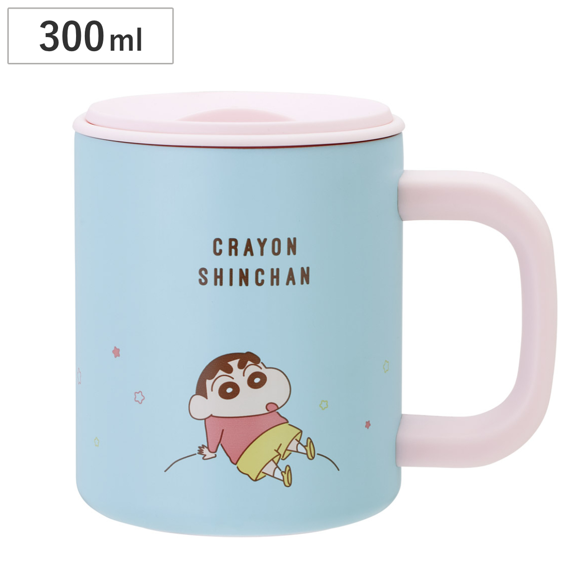 マグカップ 330ml 真空ステンレス クレヨンしんちゃん ( 保温 保冷 キャラクター ステンレス 真空断熱 二重構造 ふた付き ステンレスマグ マグ かわいい 保温マグ 保冷マグ キャラ しんちゃん コーヒー 紅茶 )