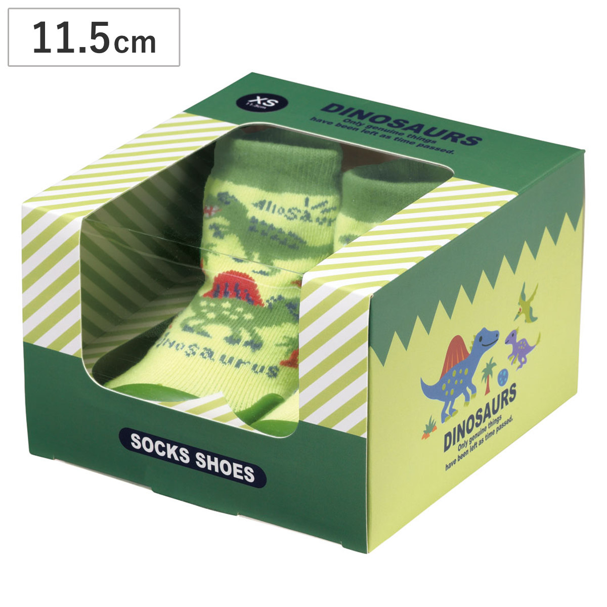 ソックス シューズ ベビー ギフトボックス XS 11.3cm ディノサウルス ( ソックスシューズ 靴下 くつした トレーニングシューズ 赤ちゃん 子ども プレゼント ファーストシューズ ルームシューズ 出産祝い BOX入り ギフト かわいい )