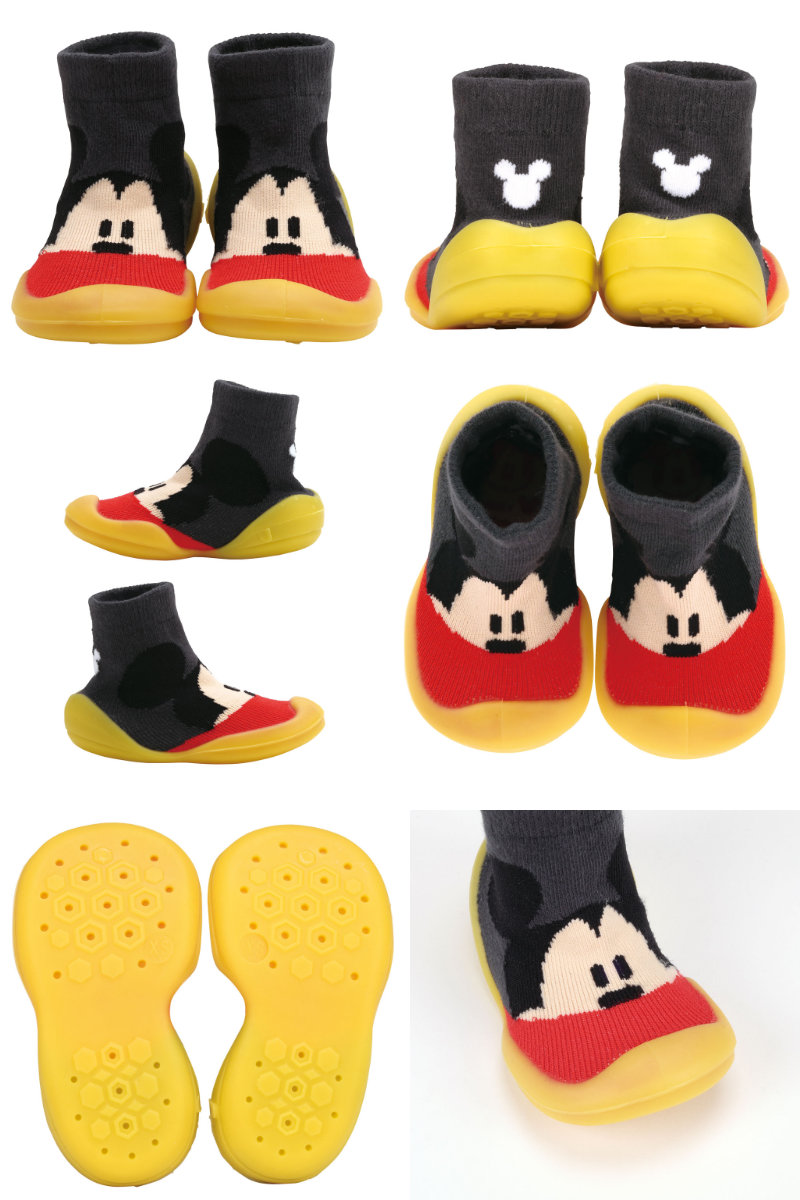ソックス シューズ ベビー ギフトボックス XS 11.3cm ミッキーマウス ( ソックスシューズ 靴下 くつした トレーニングシューズ 赤ちゃん 子ども プレゼント ファーストシューズ ルームシューズ 出産祝い BOX入り ギフト かわいい )
