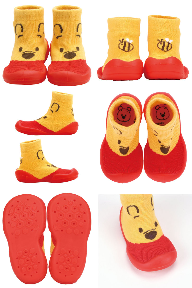 ソックス シューズ ベビー ギフトボックス XS 11.3cm くまのプーさん ( ソックスシューズ 靴下 くつした トレーニングシューズ 赤ちゃん 子ども プレゼント ファーストシューズ ルームシューズ 出産祝い BOX入り ギフト かわいい )