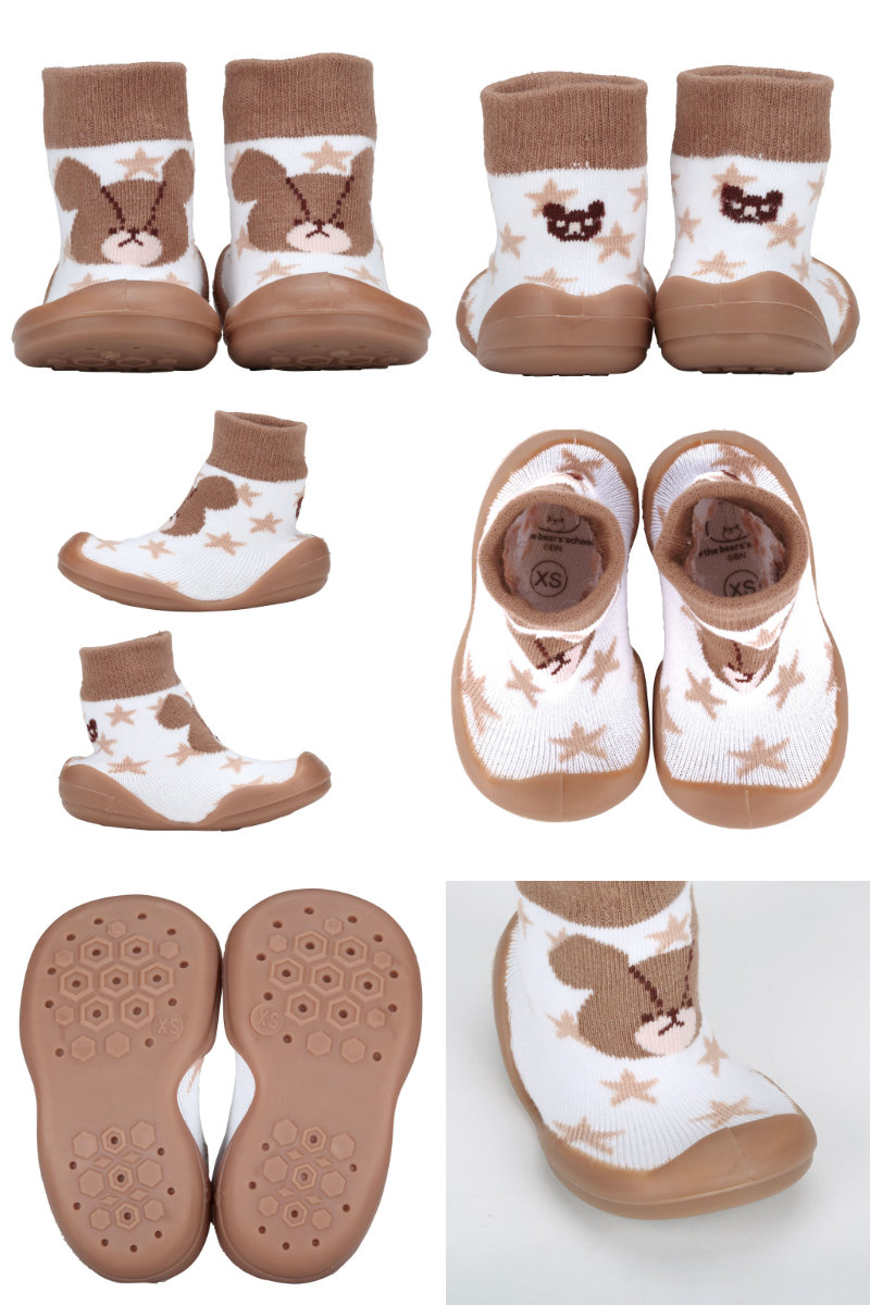 ソックス シューズ ベビー ギフトボックス XS 11.3cmくまのがっこう ( ソックスシューズ 靴下 くつした トレーニングシューズ 赤ちゃん 子ども プレゼント ファーストシューズ ルームシューズ 出産祝い BOX入り ギフト かわいい )