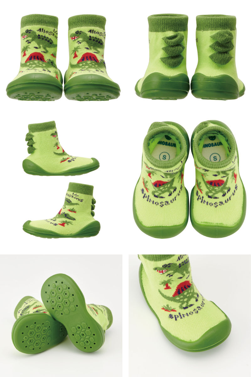 ソックス シューズ ベビー ギフトボックス S 11.9cm ディノサウルス ( ソックスシューズ 靴下 くつした トレーニングシューズ 赤ちゃん 子ども プレゼント ファーストシューズ ルームシューズ 出産祝い BOX入り ギフト かわいい )