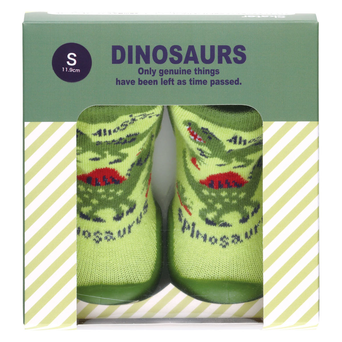 ソックス シューズ ベビー ギフトボックス S 11.9cm ディノサウルス ( ソックスシューズ 靴下 くつした トレーニングシューズ 赤ちゃん 子ども プレゼント ファーストシューズ ルームシューズ 出産祝い BOX入り ギフト かわいい )