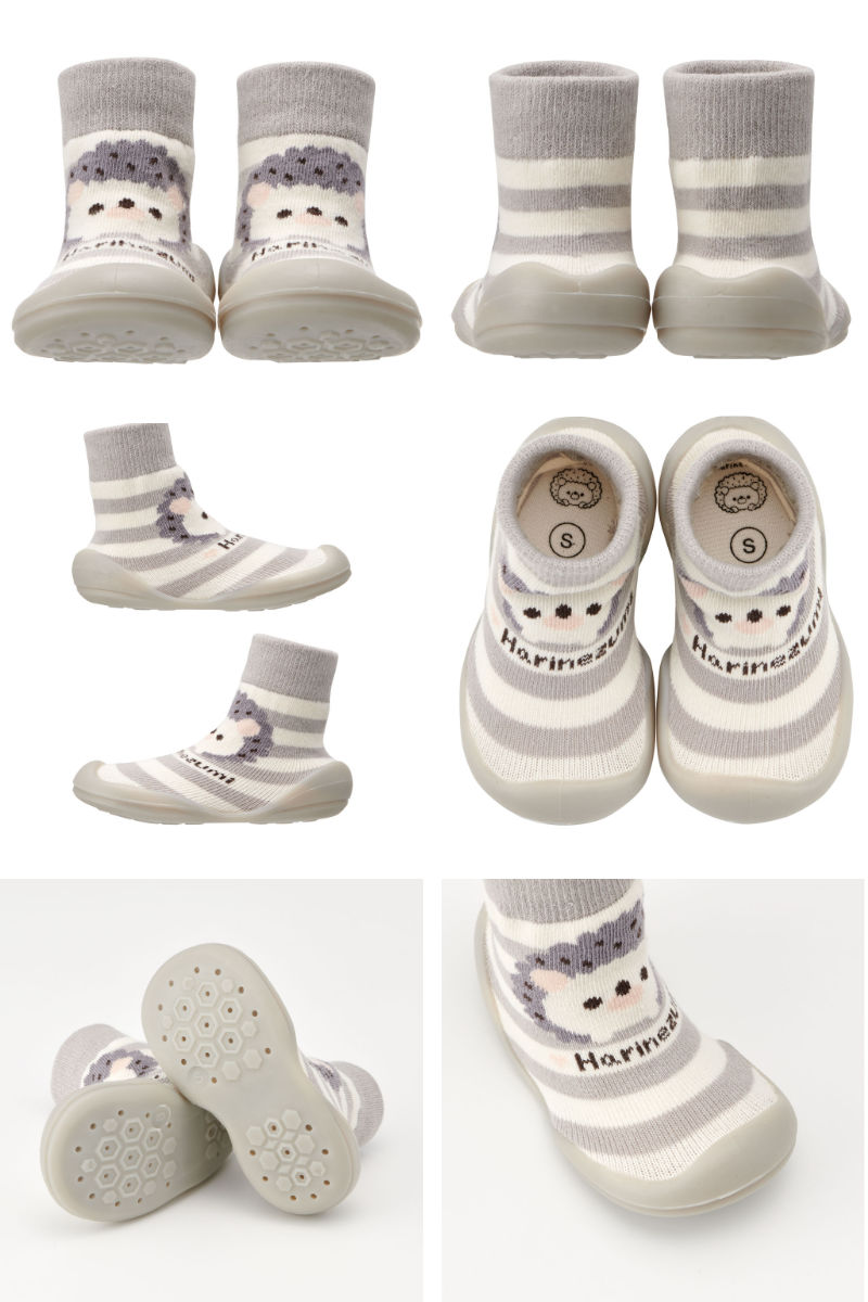 ソックス シューズ ベビー ギフトボックス S 11.9cm ハリネズミ ( ソックスシューズ 靴下 くつした トレーニングシューズ 赤ちゃん 子ども プレゼント ファーストシューズ ルームシューズ 出産祝い BOX入り ギフト かわいい )