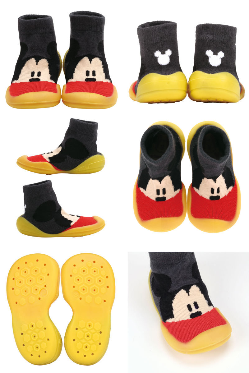 ソックス シューズ ベビー ギフトボックス S 11.9cm ミッキーマウス ( ソックスシューズ 靴下 くつした トレーニングシューズ 赤ちゃん 子ども プレゼント ファーストシューズ ルームシューズ 出産祝い BOX入り ギフト かわいい )