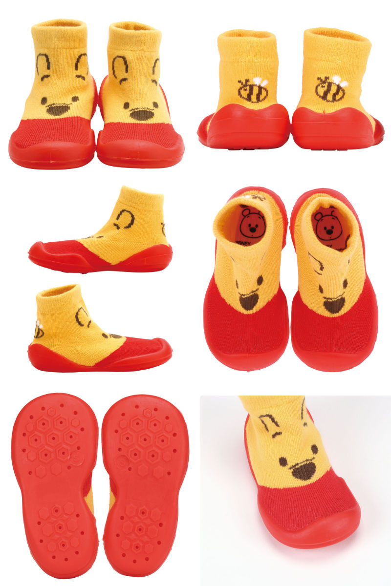 ソックス シューズ ベビー ギフトボックス S 11.9cm くまのプーさん ( ソックスシューズ 靴下 くつした トレーニングシューズ 赤ちゃん 子ども プレゼント ファーストシューズ ルームシューズ 出産祝い BOX入り ギフト かわいい )