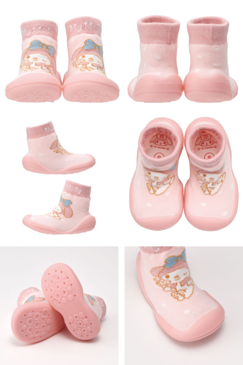 ソックス シューズ ベビー ギフトボックス S 11.9cm マイメロディ ( ソックスシューズ 靴下 くつした トレーニングシューズ 赤ちゃん 子ども プレゼント ファーストシューズ ルームシューズ 出産祝い BOX入り ギフト かわいい )