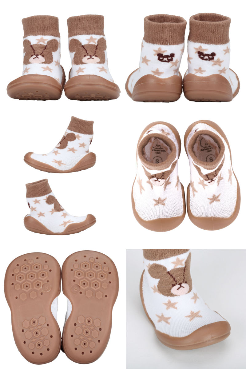 ソックス シューズ ベビー ギフトボックス S 11.9cm くまのがっこう ( ソックスシューズ 靴下 くつした トレーニングシューズ 赤ちゃん 子ども プレゼント ファーストシューズ ルームシューズ 出産祝い BOX入り ギフト かわいい )