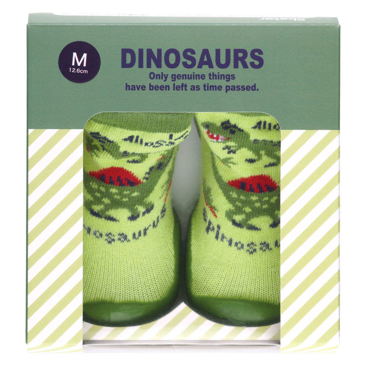 ソックス シューズ ベビー ギフトボックス M 12.6cm ディノサウルス ( ソックスシューズ 靴下 くつした トレーニングシューズ 赤ちゃん 子ども プレゼント ファーストシューズ ルームシューズ 出産祝い BOX入り ギフト かわいい )