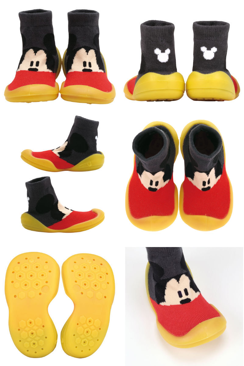 ソックス シューズ ベビー ギフトボックス M 12.6cm ミッキーマウス ( ソックスシューズ 靴下 くつした トレーニングシューズ 赤ちゃん 子ども プレゼント ファーストシューズ ルームシューズ 出産祝い BOX入り ギフト かわいい )
