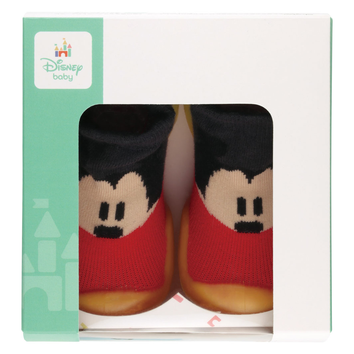 ソックス シューズ ベビー ギフトボックス M 12.6cm ミッキーマウス ( ソックスシューズ 靴下 くつした トレーニングシューズ 赤ちゃん 子ども プレゼント ファーストシューズ ルームシューズ 出産祝い BOX入り ギフト かわいい )