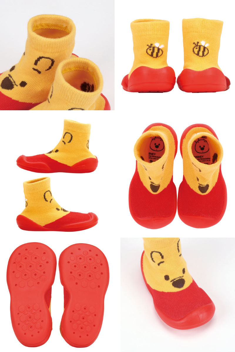 ソックス シューズ ベビー ギフトボックス M 12.6cm くまのプーさん ( ソックスシューズ 靴下 くつした トレーニングシューズ 赤ちゃん 子ども プレゼント ファーストシューズ ルームシューズ 出産祝い BOX入り ギフト かわいい )