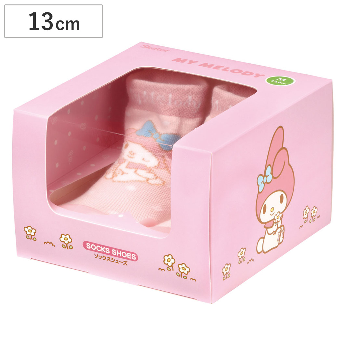 ソックス シューズ ベビー ギフトボックス M 12.6cm マイメロディ ( ソックスシューズ 靴下 くつした トレーニングシューズ 赤ちゃん 子ども プレゼント ファーストシューズ ルームシューズ 出産祝い BOX入り ギフト かわいい )