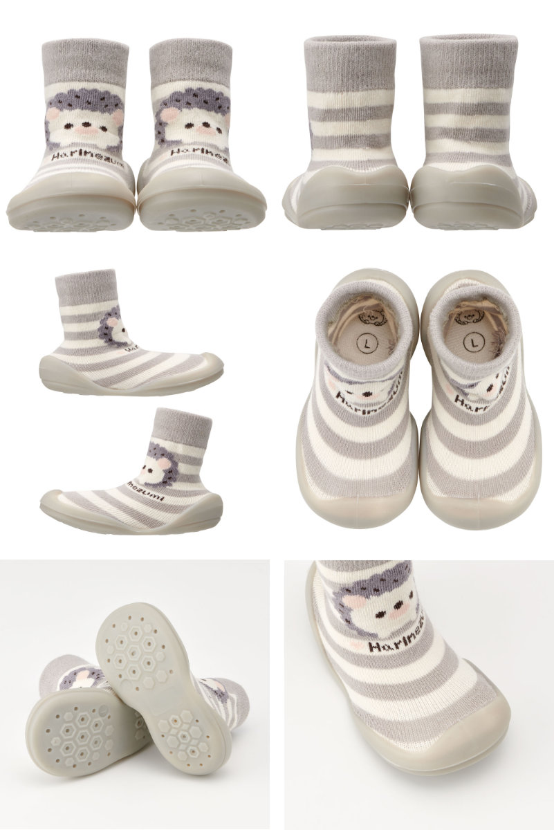 ソックス シューズ ベビー ギフトボックス L 13.3cm ハリネズミ ( ソックスシューズ 靴下 くつした トレーニングシューズ 赤ちゃん 子ども プレゼント ファーストシューズ ルームシューズ 出産祝い BOX入り ギフト かわいい )