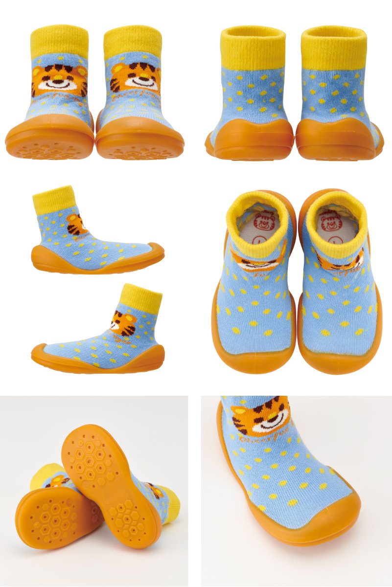 ソックス シューズ ベビー ギフトボックス L 13.3cm チアフルタイガー ( ソックスシューズ 靴下 くつした トレーニングシューズ 赤ちゃん 子ども プレゼント ファーストシューズ ルームシューズ 出産祝い BOX入り ギフト かわいい )
