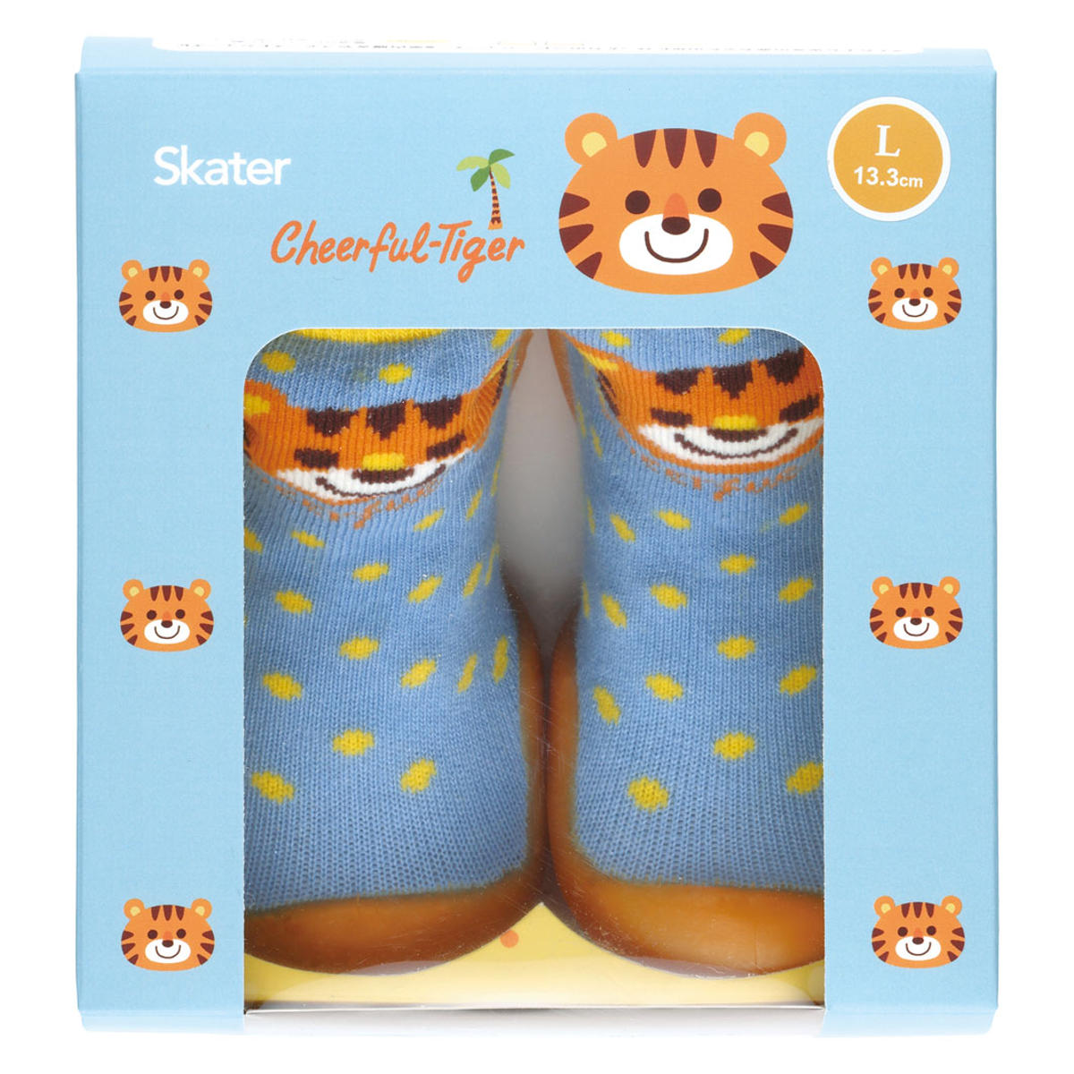 ソックス シューズ ベビー ギフトボックス L 13.3cm チアフルタイガー ( ソックスシューズ 靴下 くつした トレーニングシューズ 赤ちゃん 子ども プレゼント ファーストシューズ ルームシューズ 出産祝い BOX入り ギフト かわいい )