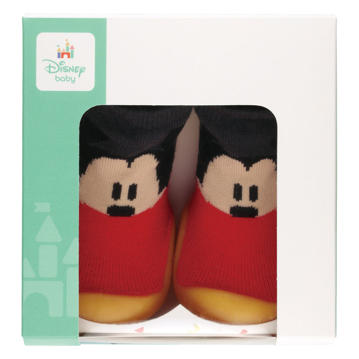 ソックス シューズ ベビー ギフトボックス L 13.3cm ミッキーマウス ( ソックスシューズ 靴下 くつした トレーニングシューズ 赤ちゃん 子ども プレゼント ファーストシューズ ルームシューズ 出産祝い BOX入り ギフト かわいい )