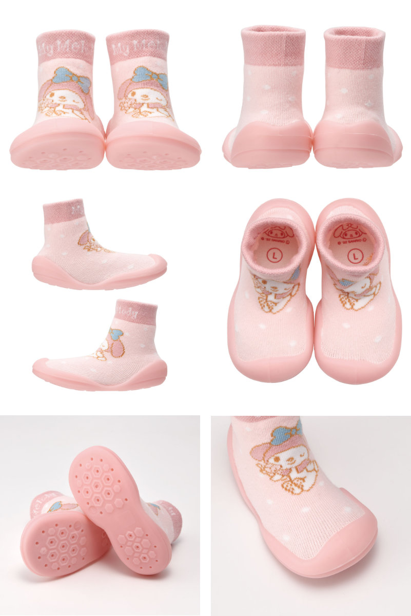 ソックス シューズ ベビー ギフトボックス L 13.3cm マイメロディ ( ソックスシューズ 靴下 くつした トレーニングシューズ 赤ちゃん 子ども プレゼント ファーストシューズ ルームシューズ 出産祝い BOX入り ギフト かわいい )