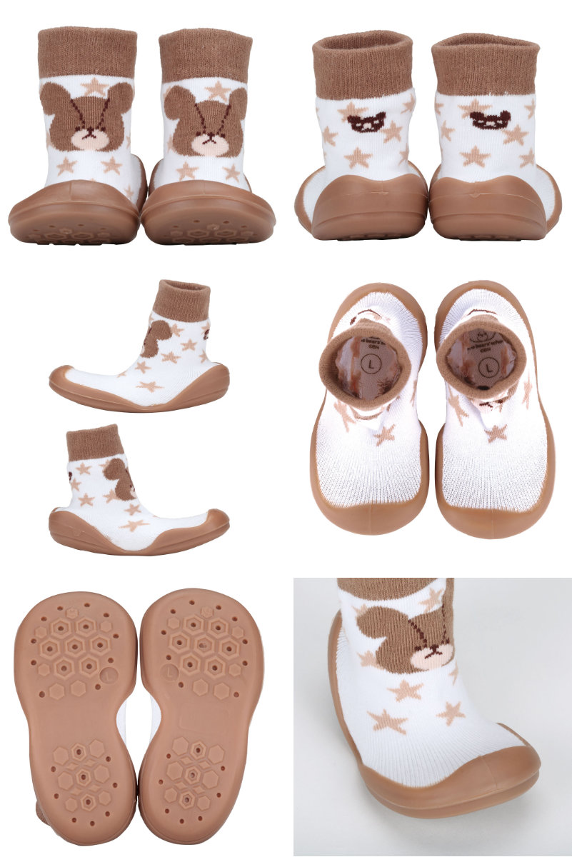 ソックス シューズ ベビー ギフトボックス L 13.3cm くまのがっこう ( ソックスシューズ 靴下 くつした トレーニングシューズ 赤ちゃん 子ども プレゼント ファーストシューズ ルームシューズ 出産祝い BOX入り ギフト かわいい )