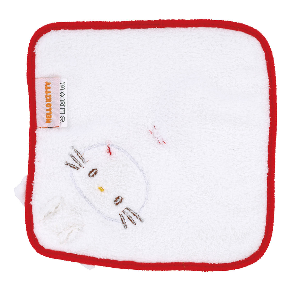 おしぼり パペット風おしぼりセット ハローキティ ( お手拭き タオル ハンカチ ハンドタオル キーチェーン ケース パペット おしぼりタオル 手拭き おしぼりケース ケース付 子供 キッズ 給食 ループ付き )