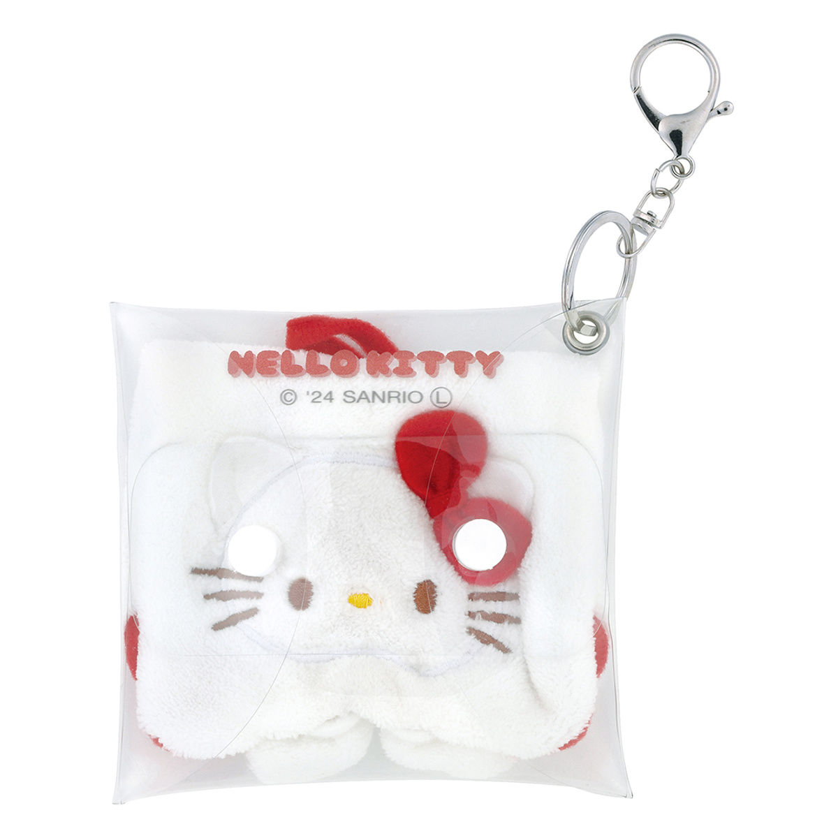 おしぼり パペット風おしぼりセット ハローキティ ( お手拭き タオル ハンカチ ハンドタオル キーチェーン ケース パペット おしぼりタオル 手拭き おしぼりケース ケース付 子供 キッズ 給食 ループ付き )