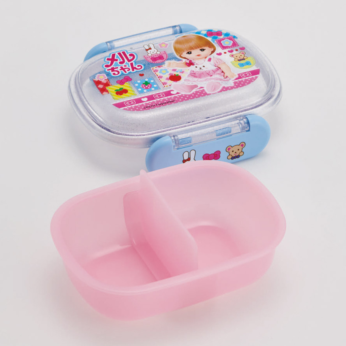 弁当箱 270ml ふわっとタイトランチ メルちゃん ( お弁当箱 1段 ランチボックス 食洗機対応 レンジ対応 抗菌 日本製 ドーム蓋 キッズ 子供 食洗機OK レンジOK お弁当 弁当 一段 2点ロック 銀 AG 抗菌加工 )