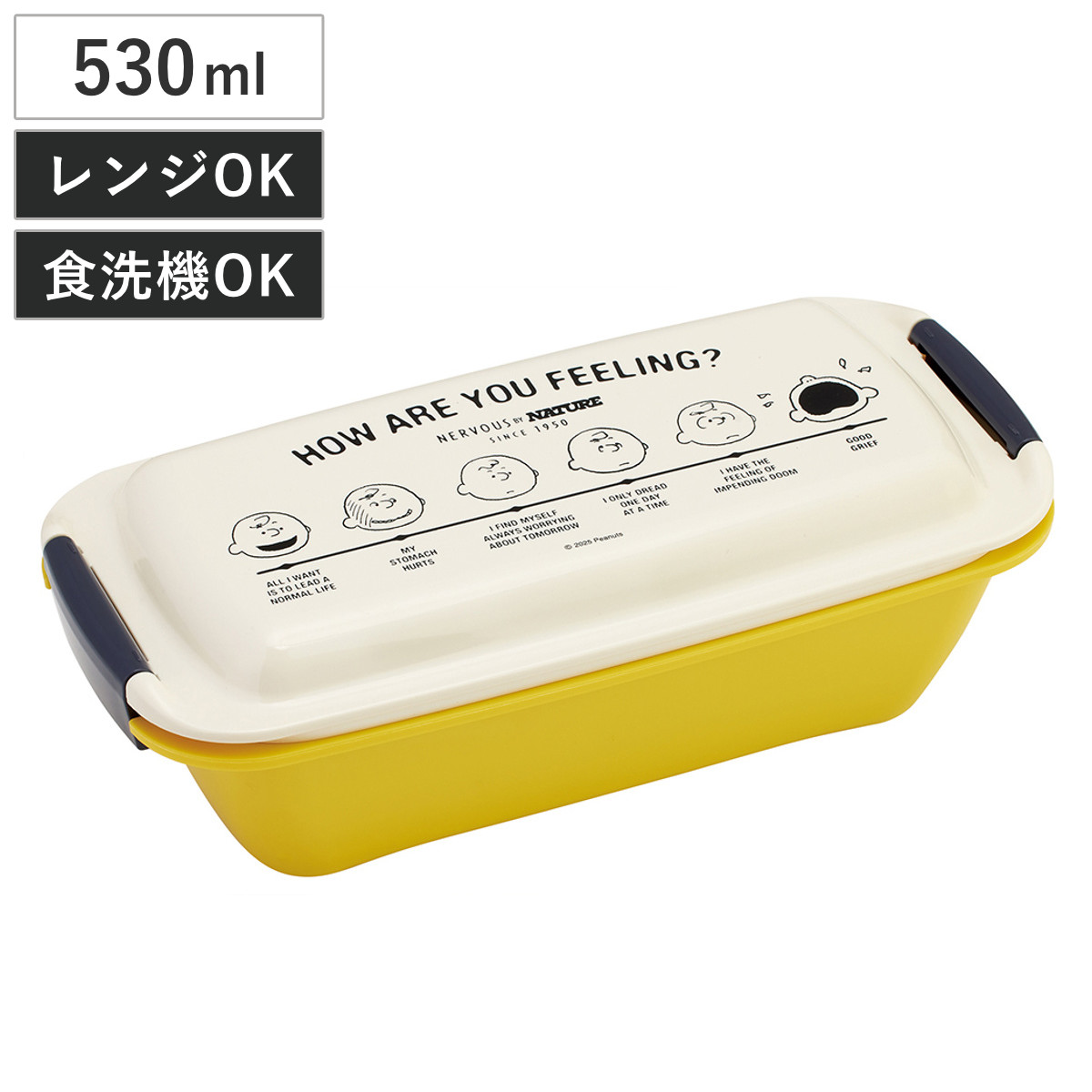 弁当箱 530ml ふわっとタイトランチボックス SNOOPY グッドネス75 ( ランチボックス 1段 食洗機対応 レンジ対応 抗菌 日本製 ドーム蓋 大人 キッズ 食洗機OK レンジOK お弁当 弁当 一段 2点ロック 銀 AG 抗菌加工 )