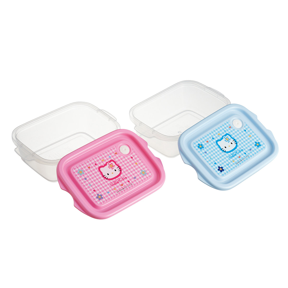 弁当箱 抗菌シールボックスM2P キティ カオハナ ( ハローキティ お弁当箱 抗菌 シール容器 M 2個セット レンジ対応 保存容器 500ml 2個 セット 抗菌加工 ランチボックス 電子レンジ 対応 1段 アウトドア )