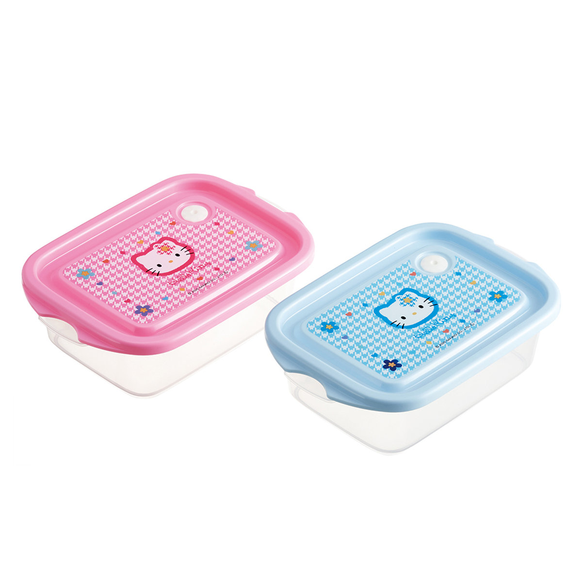 弁当箱 抗菌シールボックスM2P キティ カオハナ ( ハローキティ お弁当箱 抗菌 シール容器 M 2個セット レンジ対応 保存容器 500ml 2個 セット 抗菌加工 ランチボックス 電子レンジ 対応 1段 アウトドア )