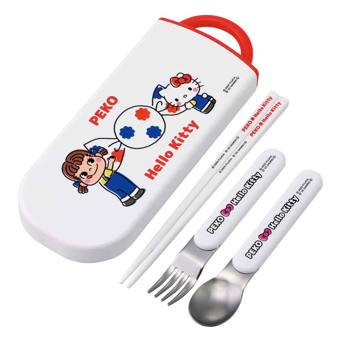 トリオセット 抗菌食洗対応トリオセット PEKO×キティ ( 食洗機対応 カトラリーセット お箸 AG 銀 抗菌 子供 日本製 食洗機OK カトラリー お弁当 弁当 幼稚園 保育園 給食 キッズ 抗菌加工 )